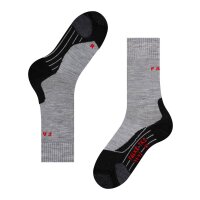 FALKE Damen Socken 2er Pack - Trekking Socken TK 2, Ergonomic, Merinowoll-Mix Hellgrau 37-38