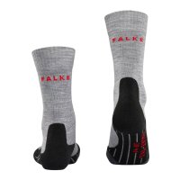 FALKE Damen Socken 2er Pack - Trekking Socken TK 2, Ergonomic, Merinowoll-Mix Hellgrau 37-38