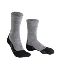 FALKE Womens Socks Pack of 2 - Trekking Socks TK 2, Ergonomic, Merino wool mix Light grey 37-38 (4-5 UK)