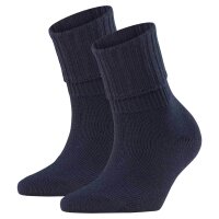 FALKE Damen Socken 2er Pack - Striggings Rib, Kurzssocken, Umschlagsocken, Logo, einfarbig, lang