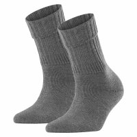 FALKE Damen Socken 2er Pack - Striggings Rib, Kurzssocken, Umschlagsocken, Logo, einfarbig, lang