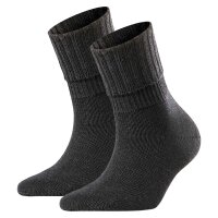 FALKE Damen Socken 2er Pack - Striggings Rib, Kurzssocken, Umschlagsocken, Logo, einfarbig, lang