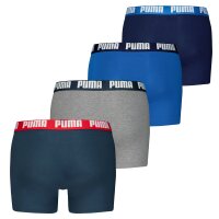 PUMA Herren Boxer Shorts, 4er Pack - Basic Boxer ECOM, Cotton Stretch, Everyday Blau/Grau M
