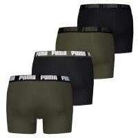PUMA Mens Boxer Shorts, Pack of 4 - Basic Boxer ECOM, Cotton Stretch, Everyday Black/Green M (Medium)