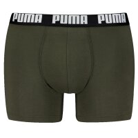 PUMA Mens Boxer Shorts, Pack of 4 - Basic Boxer ECOM, Cotton Stretch, Everyday Black/Green M (Medium)