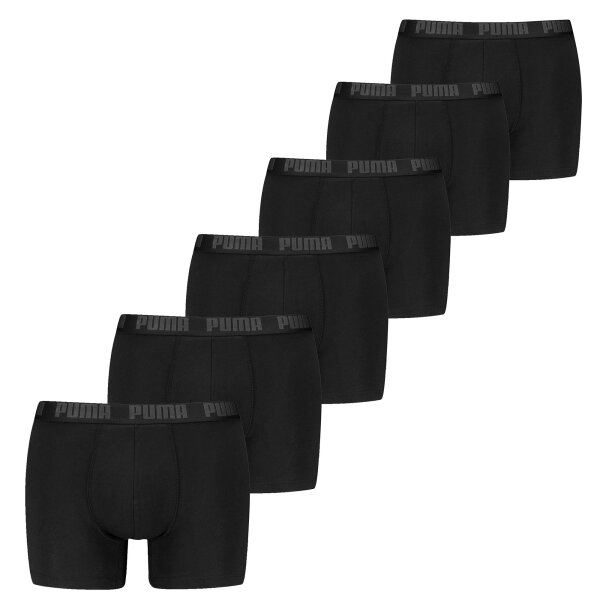 PUMA Herren Boxer Shorts, 6er Pack - Basic Boxer ECOM, Cotton Stretch, Everyday Schwarz M