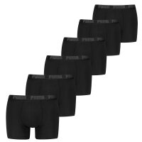 PUMA Mens Boxer Shorts, Pack of 6 - Basic Boxer ECOM, Cotton Stretch, Everyday Black S (Small)