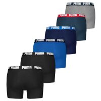 PUMA Mens Boxer Shorts, Pack of 6 - Basic Boxer ECOM, Cotton Stretch, Everyday Black/Blue/Grey S (Small)