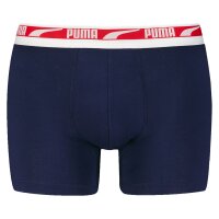 PUMA Herren Boxershorts, 4er Pack - Everyday Multi Logo ECOM, Cotton Stretch Blau S