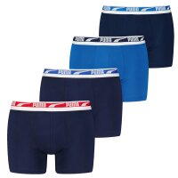 PUMA Herren Boxershorts, 4er Pack - Everyday Multi Logo ECOM, Cotton Stretch Blue S (Small)