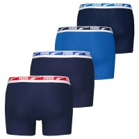 PUMA Herren Boxershorts, 4er Pack - Everyday Multi Logo ECOM, Cotton Stretch Blue S (Small)