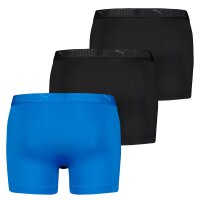 PUMA Herren Boxershorts 3er Pack - Mikrofaser, Sport Micorfiber Boxer ECOM Blau/Schwarz S
