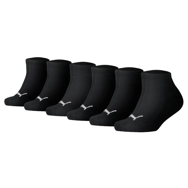 PUMA kids sneaker socks 6-pack - Invisible, ECOM, solid colour, logo Black 27-30