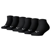 PUMA kids sneaker socks 6-pack - Invisible, ECOM, solid colour, logo Black 27-30