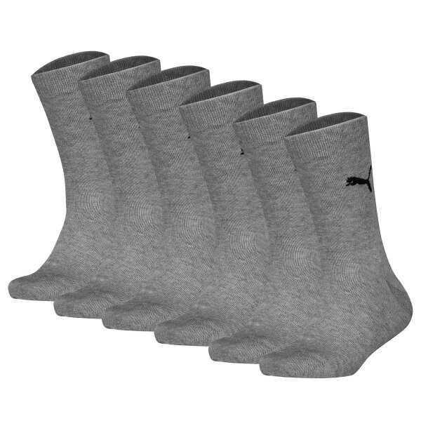 PUMA kids socks 6-pack - Easy Rider, ECOM, solid colour, logo Grey 39-42
