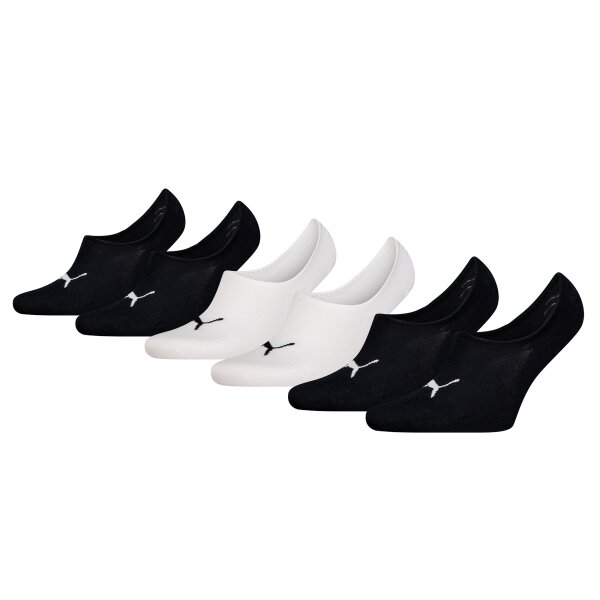 PUMA unisex socks, pack of 6 - Footie Highcut, ECOM, solid colour, logo Black/White 35-38 (UK 2.5-5)