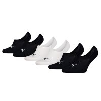 PUMA unisex socks, pack of 6 - Footie Highcut, ECOM, solid colour, logo Black/White 35-38 (UK 2.5-5)