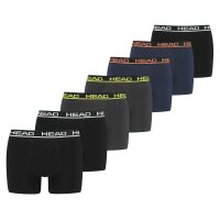 HEAD mens boxer shorts, 7-pack - Basic Boxer Trunks ECOM, Cotton Stretch Black/Blue/Yellow/Orange L ( Large)