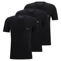 HUGO Mens T-Shirt, 3-Pack - Round Neck, Short Sleeve, Logo, Cotton, uni Black (Open Misc) L (Large)