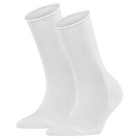 FALKE Damen Socken Active Breeze 2er Pack - Uni, Rollbündchen, Lyocell Faser Weiß 39-42