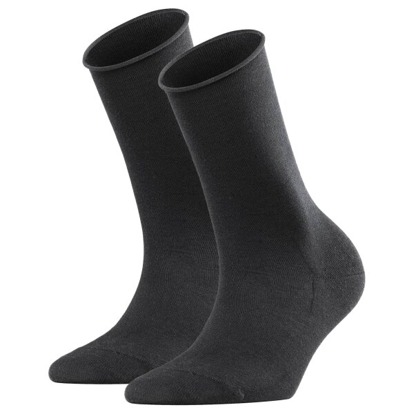 FALKE Ladies Socks Active Breeze Pack of 2 - Uni, roll cuffs, Lyocell fibre, 35-42 Black 35-38 (UK 2.5-5)