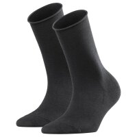 FALKE Ladies Socks Active Breeze Pack of 2 - Uni, roll cuffs, Lyocell fibre, 35-42 Black 35-38 (UK 2.5-5)