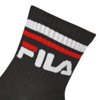 FILA Unisex Socken, 6 Paar Quarter - Kurzsocken, Sport, Logo-Bund, uni Schwarz 35-38