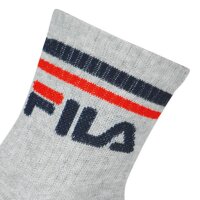 FILA Unisex Socks, 6 Pairs Quarter - short Socks, Sport, Logo Cuff, uni Grey 43-46 (9-11 UK)
