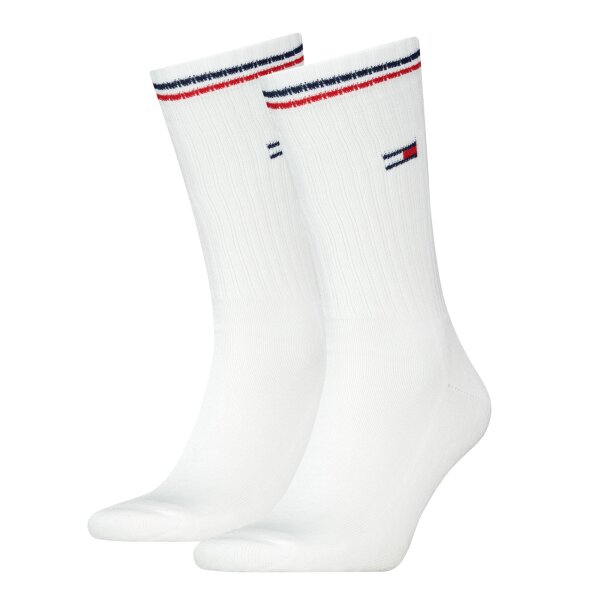 TOMMY HILFIGER Unisex Sportsocken, Multipack - UNI Iconic Sock, Tennissocken Weiß 39-42 4er Pack (2x2P)