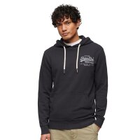 Superdry Herren Hoodie - Classic VI Heritage Chest Hood , Logo, einfarbig Schwarz S