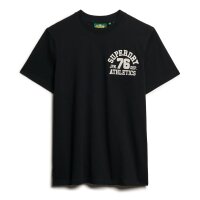 Superdry Mens T-Shirt - Embroider Superstate Logo Tee, Logo, Round neck, Single colour Black M (Medium)
