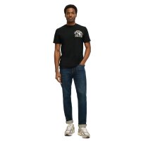 Superdry Mens T-Shirt - Embroider Superstate Logo Tee, Logo, Round neck, Single colour Black M (Medium)
