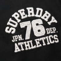 Superdry Mens T-Shirt - Embroider Superstate Logo Tee, Logo, Round neck, Single colour Black M (Medium)