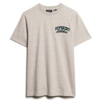 Superdry Mens T-Shirt - Embroider Superstate Logo Tee, Logo, Round neck, Single colour Grey L (Large)