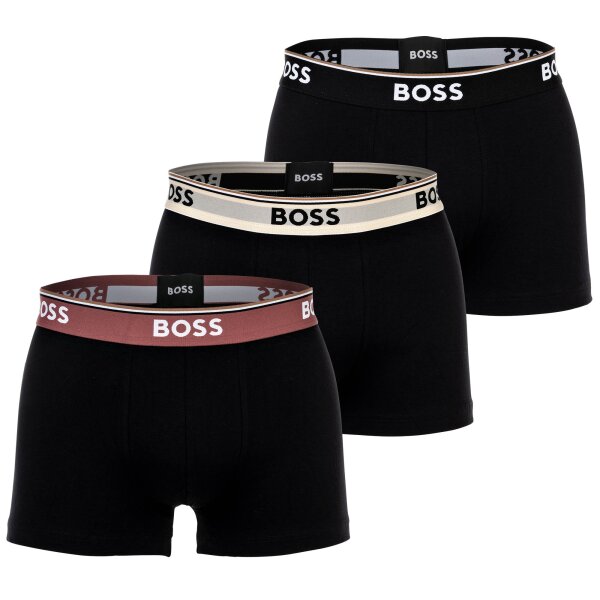 BOSS Herren Boxershorts, 3er Pack - Trunk 3P Power, Cotton Stretch, Logo, uni