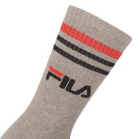 FILA Unisex Socken 6 Paar - Street, Sport, Lifestyle, Socks Set, Stripes, 35-46 Grau 35-38 (3-5 UK)