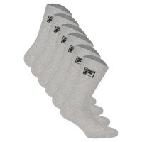 FILA 6 Paar Socken Unisex - Frottee Tennissocken, Crew Socks, Logobund, 35-46 Grau 39-42 (6-8 UK)