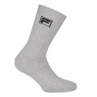 FILA 6 pair socks unisex - terry tennis socks, crew socks, logo waistband, 35-46 Grey 6-8 UK
