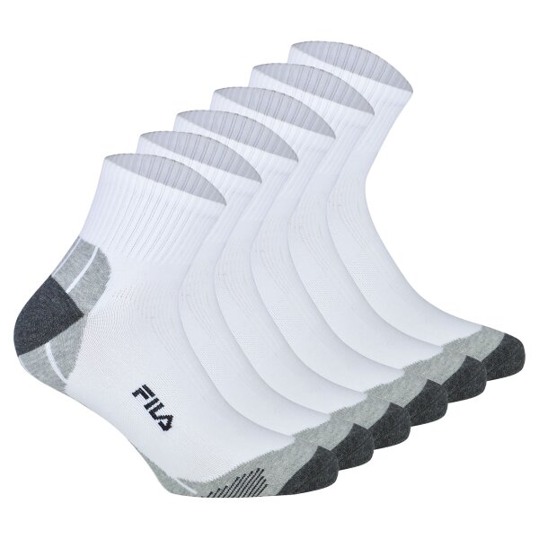 FILA Unisex Socken, 6 Paar - Quarter Multisport, Kurzsocken Weiß 35-38