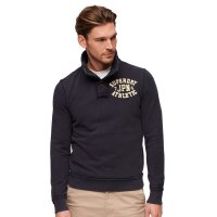 Superdry Herren Henley-Pullover - Vintage Athletic Henley Jumper, Logo, einfarbig Blau L