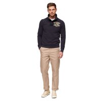 Superdry Herren Henley-Pullover - Vintage Athletic Henley Jumper, Logo, einfarbig Blau L