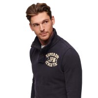 Superdry Herren Henley-Pullover - Vintage Athletic Henley Jumper, Logo, einfarbig Blau L