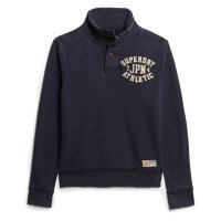 Superdry Herren Henley-Pullover - Vintage Athletic Henley Jumper, Logo, einfarbig Blau M