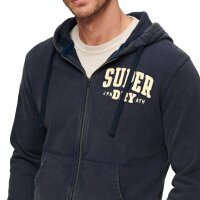 Superdry Herren Sweatjacke - Vintage Athletic Zip Hoodie, Kapuze,  Logo, einfarbig Blau XL