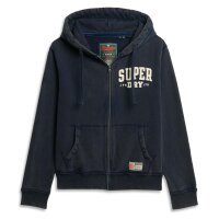 Superdry Mens Sweat Jacket - Vintage Athletic Zip Hoodie, Hood, Logo, Single Colour Blue XL (X-Large)