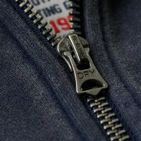 Superdry Mens Sweat Jacket - Vintage Athletic Zip Hoodie, Hood, Logo, Single Colour Blue XL (X-Large)