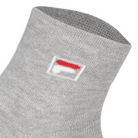 FILA Quarter Socken Unisex, 6 Paar - Kurzsocken, Sport, Logo-Bund, uni, 35-46 Schwarz/Weiß/Grau EU 39-42