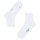 FALKE Unisex Socks Pack of 2 - Short Socks, Cotton Blend, Run Rib, Cuff, solid color White 37-38
