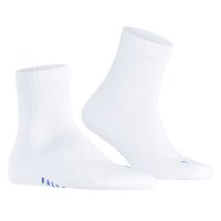 FALKE Unisex Socken 2er Pack - Kurzsocken, Baumwollmischung, Run Rib, Bündchen, einfarbig Weiß 39-41