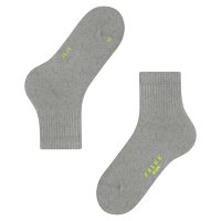 FALKE Unisex Socken 2er Pack - Kurzsocken, Baumwollmischung, Run Rib, Bündchen, einfarbig Hellgrau 37-38